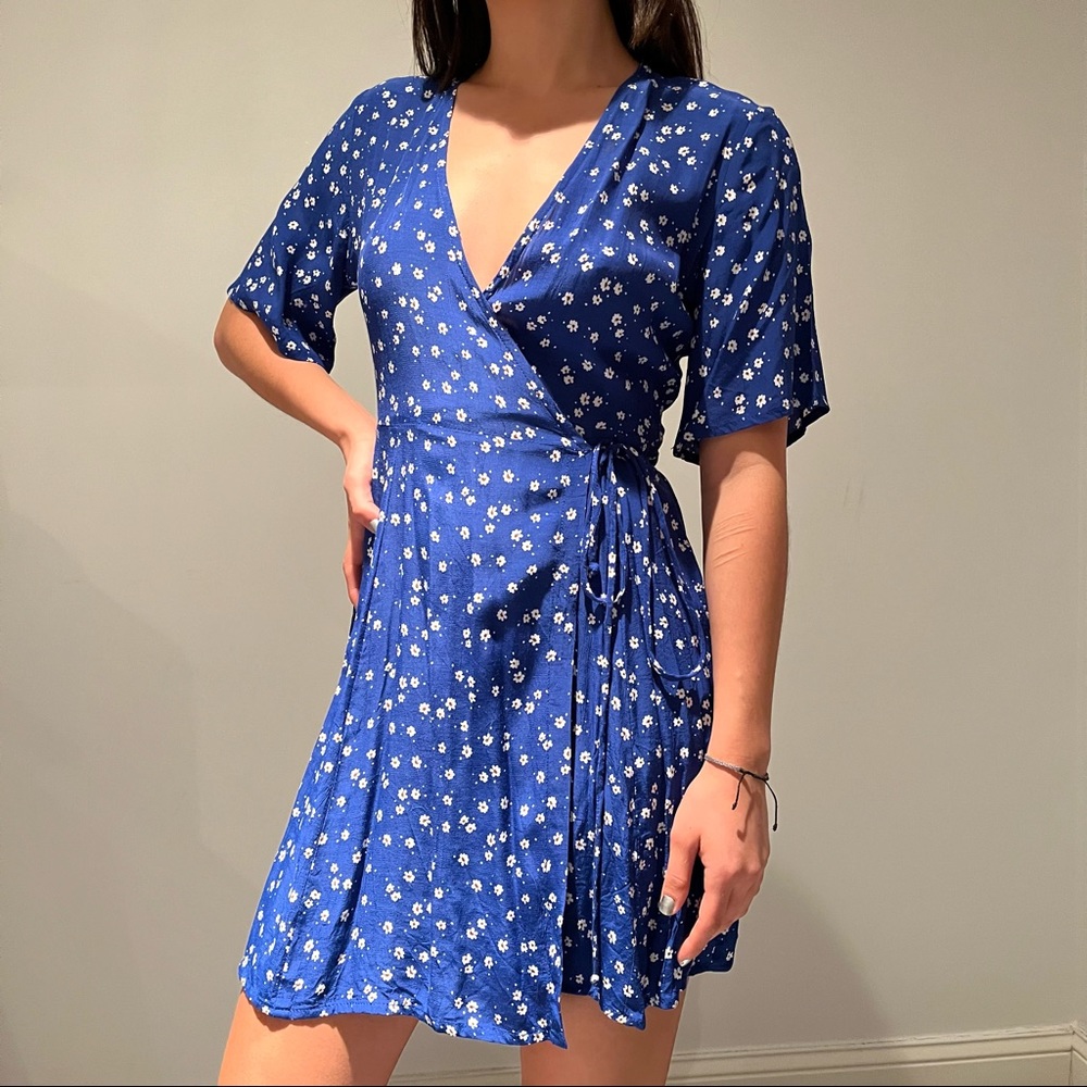 Faithfull the Brand Cobalt Floral Dress